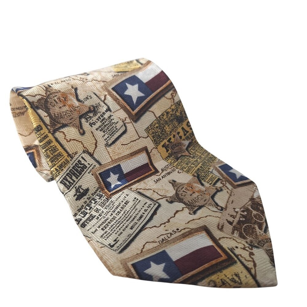 Vintage Ralph Marlin Sheriff Western Silk Necktie 2001